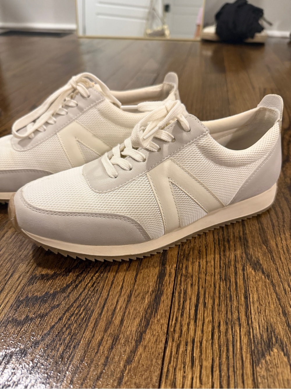 MIA Women's Lightweight Mesh Sneakers - Cream/White